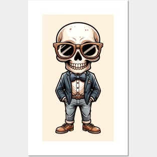 Preppy Skeleton - Colour Cartoon Posters and Art